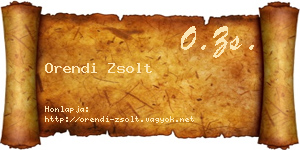 Orendi Zsolt névjegykártya